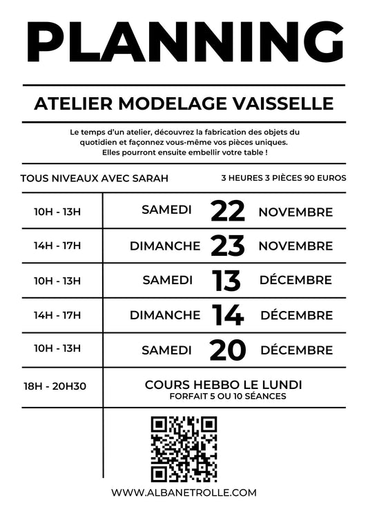 Atelier MODELAGE VAISSELLE